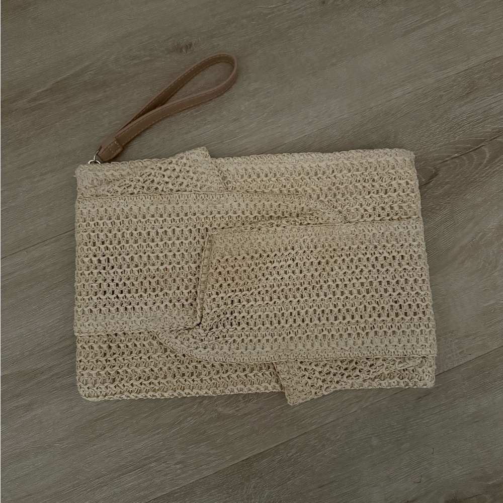 A New Day Cream Crochet Wristlet
